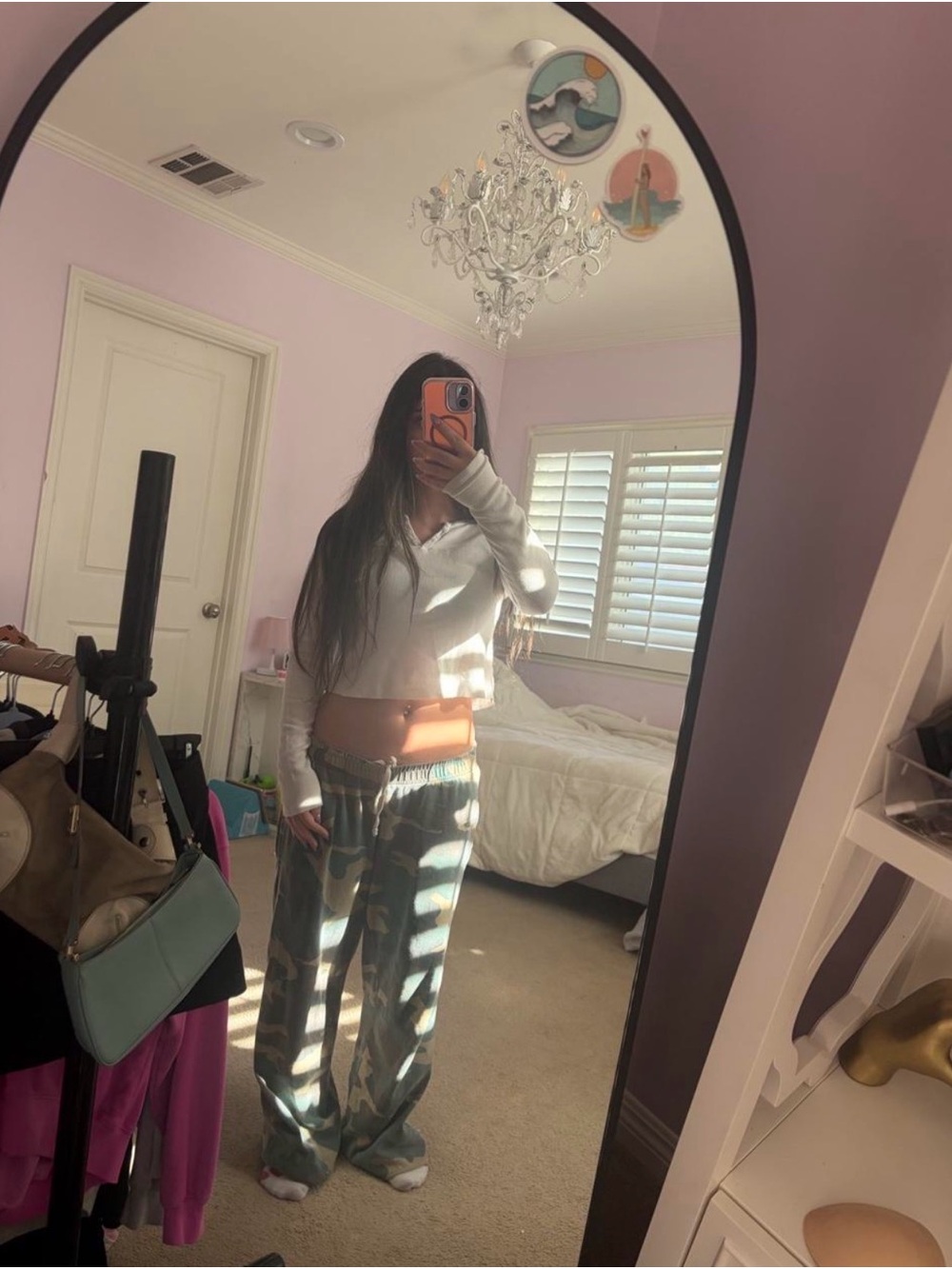Brandy Melville white ribbed long sleeve top